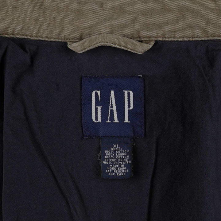 90'S GAP Vintage Cotton Jacket, Men's XL cotton Khaki type brown Vintage Second Hand