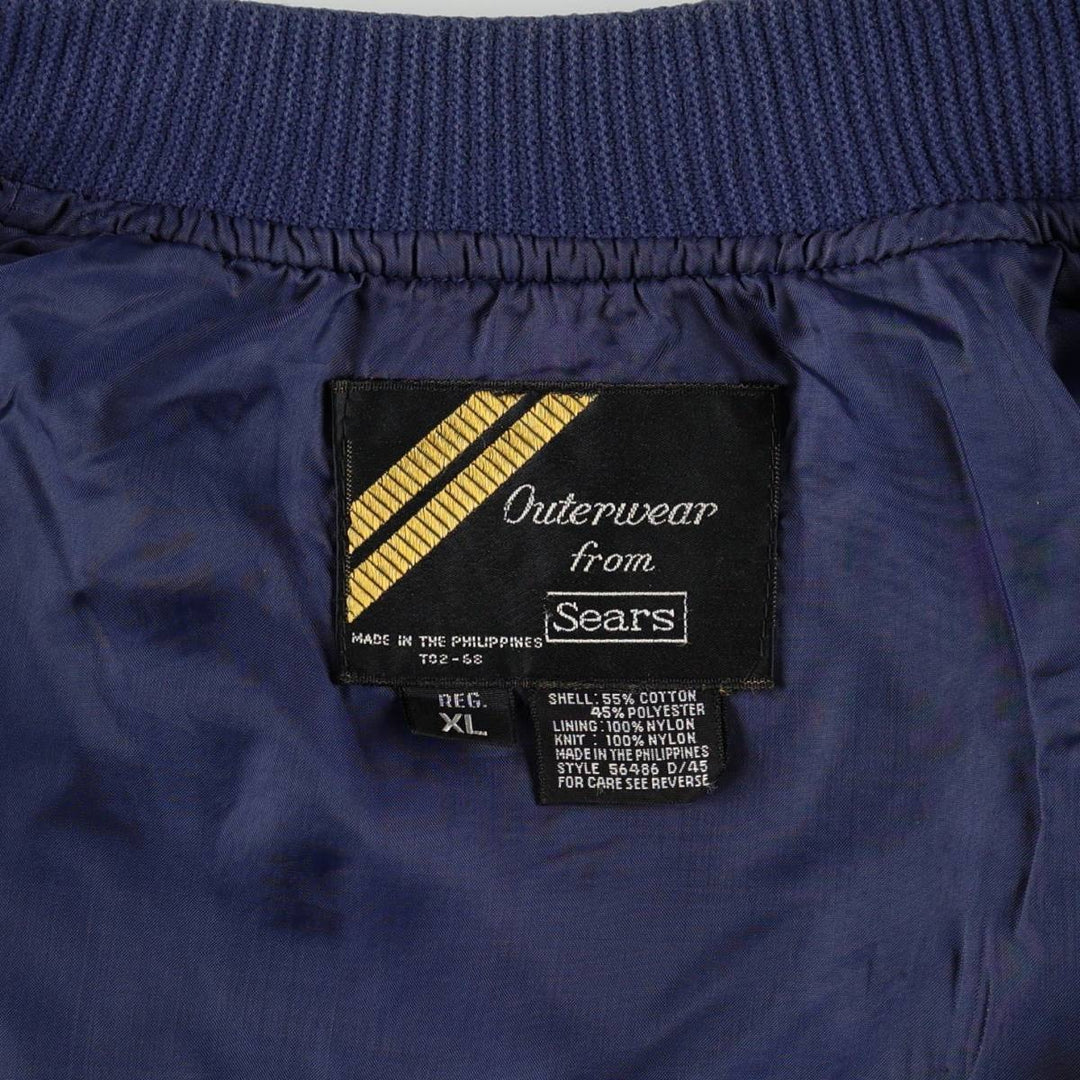 1980'S Sears Derby Jacket Cup Shoulder Jacket Men's XL equivalent Vintage cotton navy blue type Vintage Second Hand
