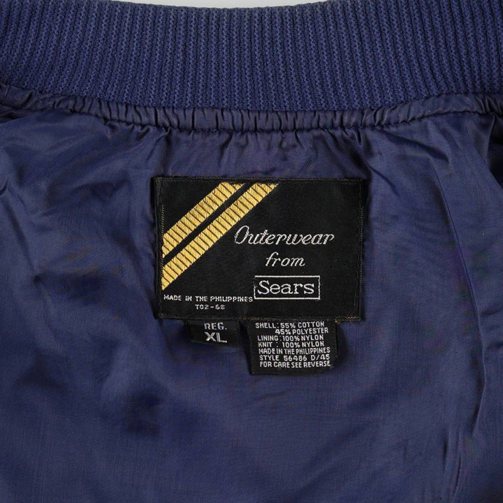 1980'S Sears Derby Jacket Cup Shoulder Jacket Men's XL equivalent Vintage cotton navy blue type Vintage Second Hand