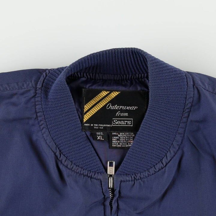 1980'S Sears Derby Jacket Cup Shoulder Jacket Men's XL equivalent Vintage cotton navy blue type Vintage Second Hand