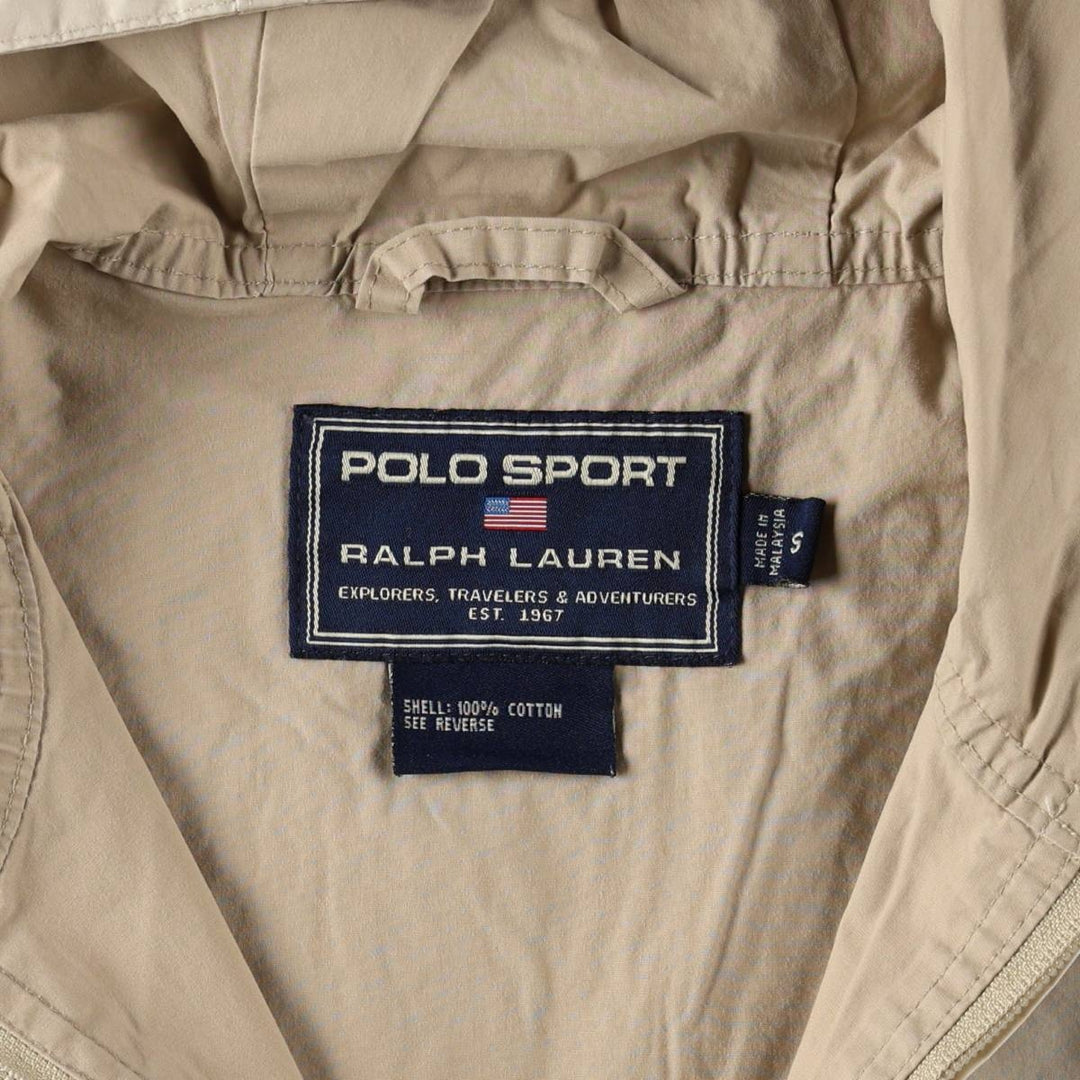 1990'S Ralph Lauren POLO SPORT Half-Zip Anorak Parka, Men's Size S (approx.), Vintage cotton ivory Vintage Second Hand