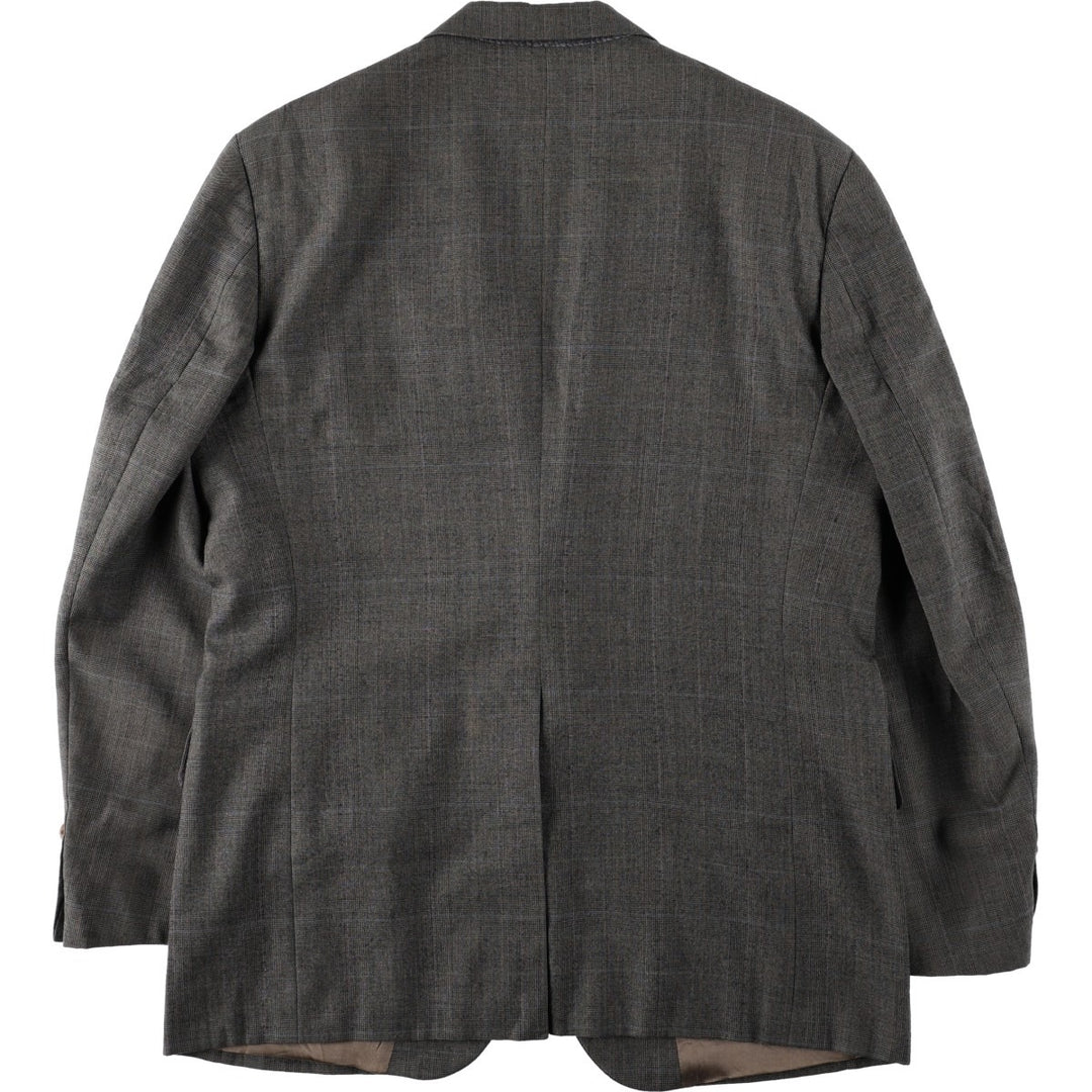 ~90'S Ralph Lauren CHAPS Check Pattern Wool Tailored Jacket, Made in USA, Men's Size L (approx.) wool Charcoal Vintage Second Hand