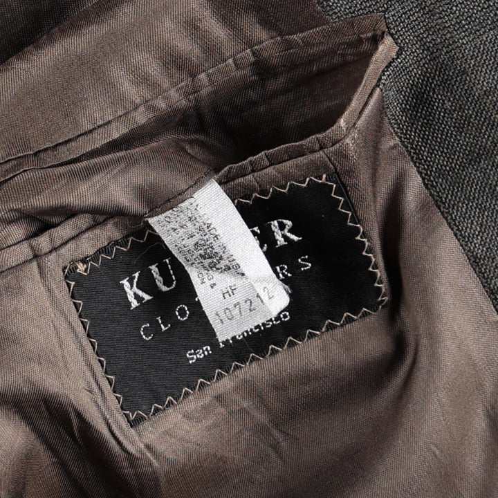 ~90'S Ralph Lauren CHAPS Check Pattern Wool Tailored Jacket, Made in USA, Men's Size L (approx.) wool Charcoal Vintage Second Hand