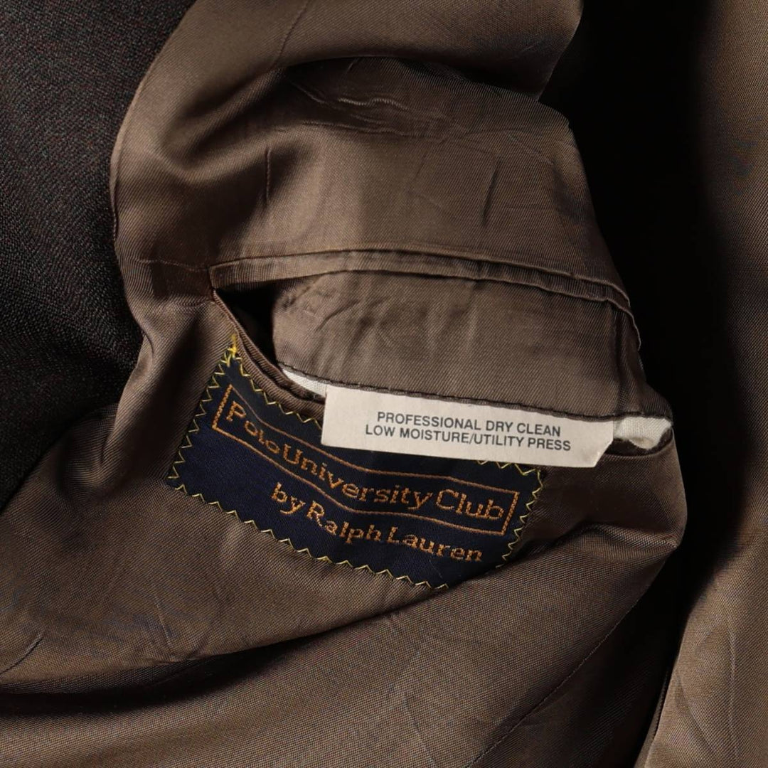 80s-90'S Ralph Lauren POLO UNIVERSITY CLUB wool tailored jacket, made in the USA, men's size L equivalent. wool dark chocolate Vintage Second Hand