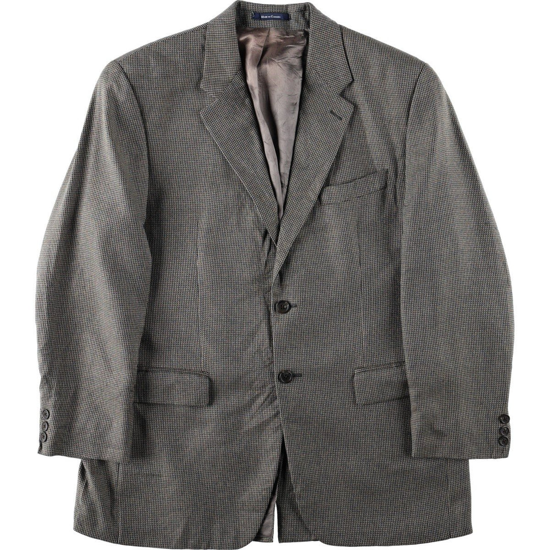 Ralph Lauren CHAPS all-over print tailored jacket, made in Canada, men's size L equivalent. unclear gray type Vintage Second Hand