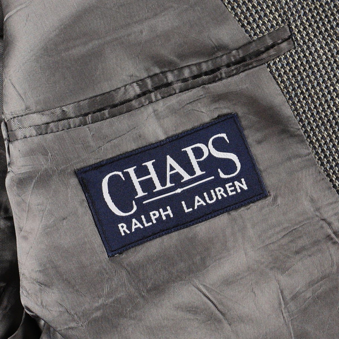 Ralph Lauren CHAPS all-over print tailored jacket, made in Canada, men's size L equivalent. unclear gray type Vintage Second Hand