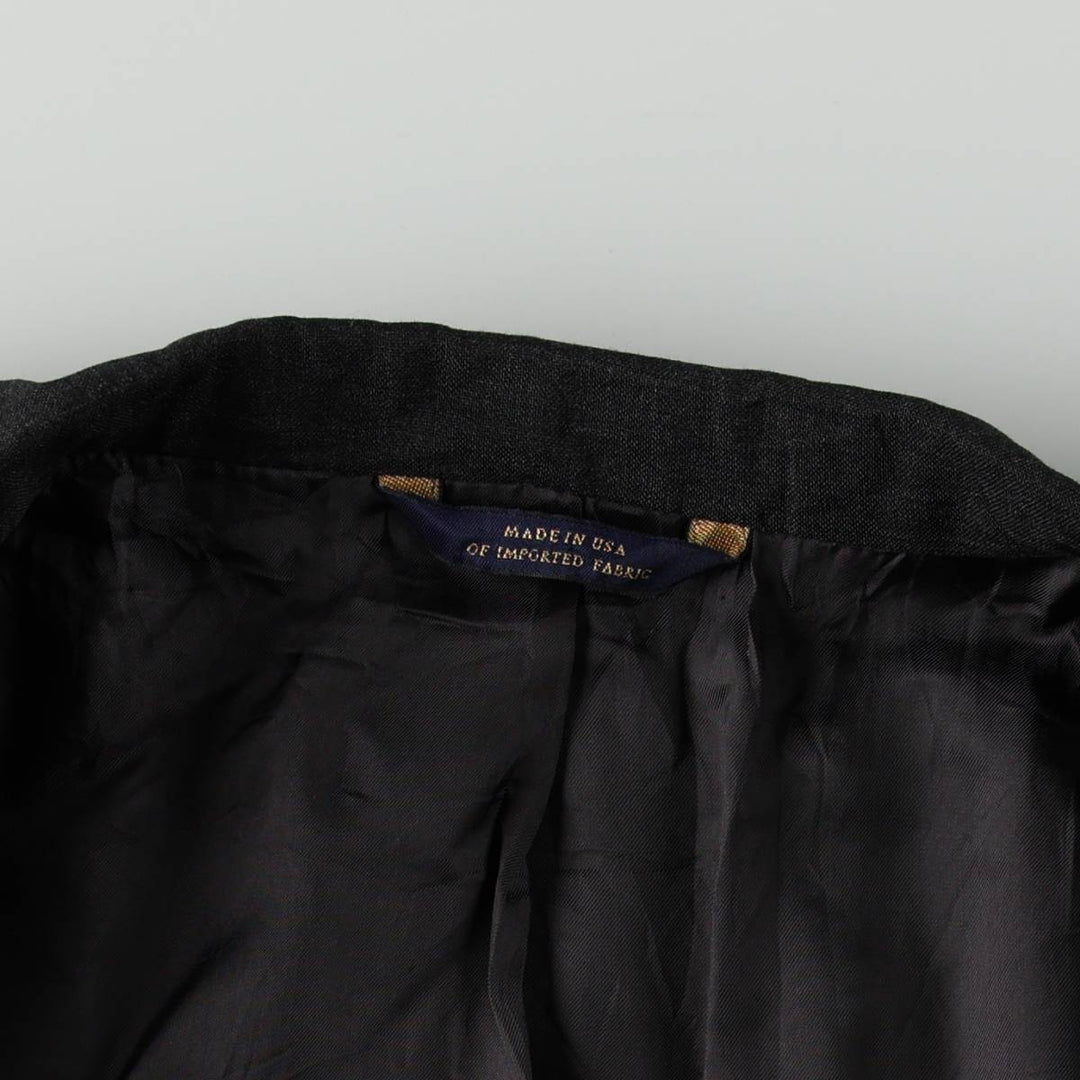 Brooks Brothers wool tailored jacket, made in the USA, men's size L wool Charcoal Vintage Second Hand