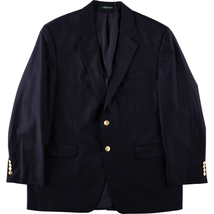 Ralph Lauren LAUREN Navy Blazer, Tailored Jacket, Made in Canada, Men's Size L wool navy blue type Vintage Second Hand