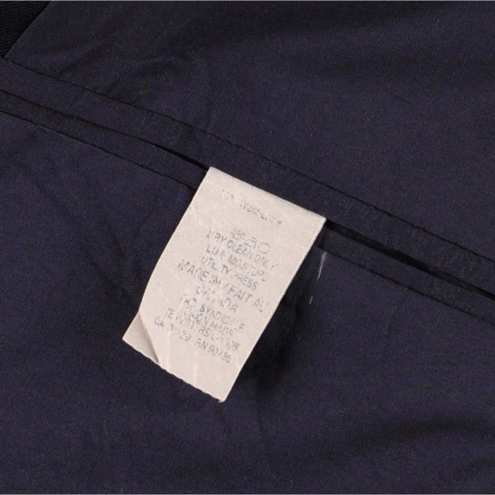 Ralph Lauren LAUREN Navy Blazer, Tailored Jacket, Made in Canada, Men's Size L wool navy blue type Vintage Second Hand