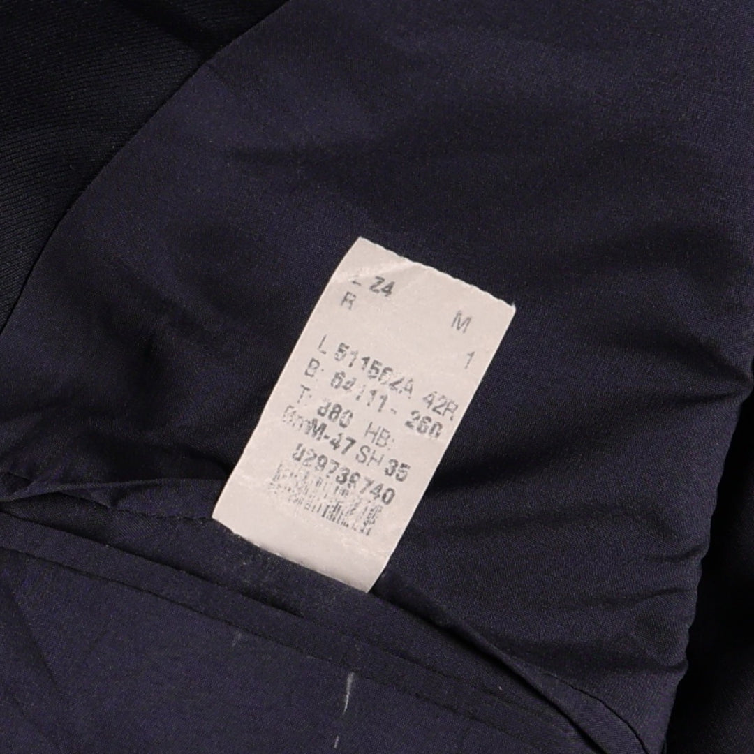 Ralph Lauren LAUREN Navy Blazer, Tailored Jacket, Made in Canada, Men's Size L wool navy blue type Vintage Second Hand