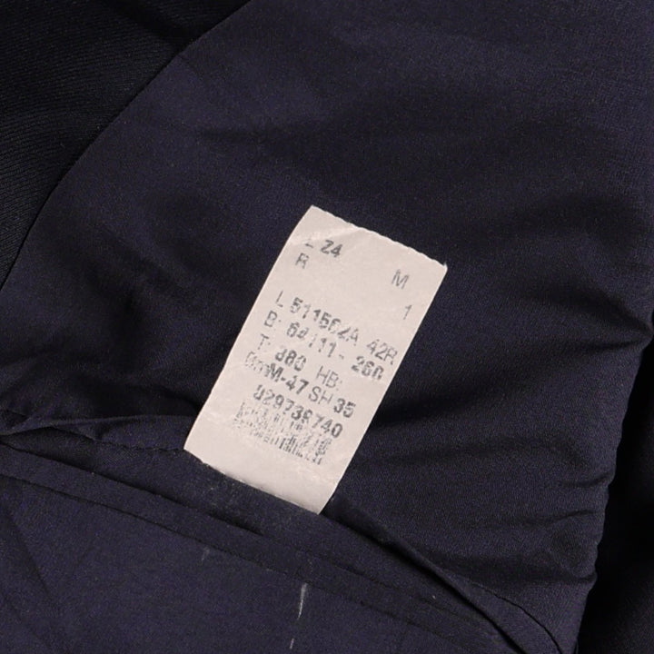 Ralph Lauren LAUREN Navy Blazer, Tailored Jacket, Made in Canada, Men's Size L wool navy blue type Vintage Second Hand