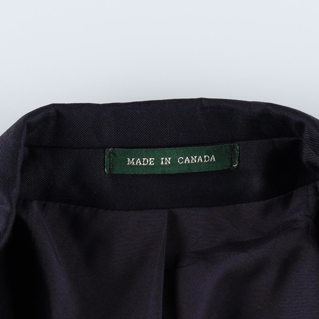 Ralph Lauren LAUREN Navy Blazer, Tailored Jacket, Made in Canada, Men's Size L wool navy blue type Vintage Second Hand