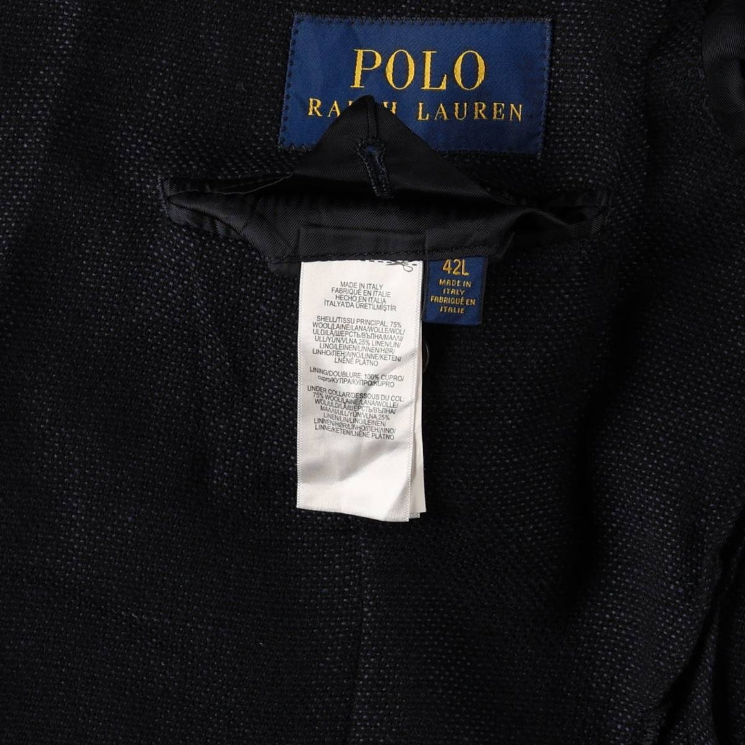 Ralph Lauren POLO RALPH LAUREN Easy Jacket Tailored Jacket Made in Italy Men's Size L (approx.) wool black type Vintage Second Hand