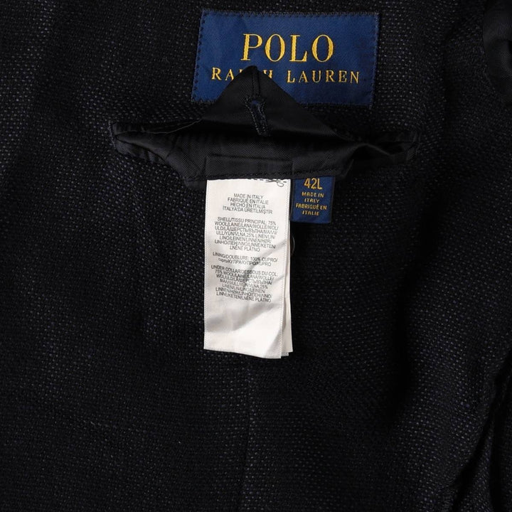 Ralph Lauren POLO RALPH LAUREN Easy Jacket Tailored Jacket Made in Italy Men's Size L (approx.) wool black type Vintage Second Hand