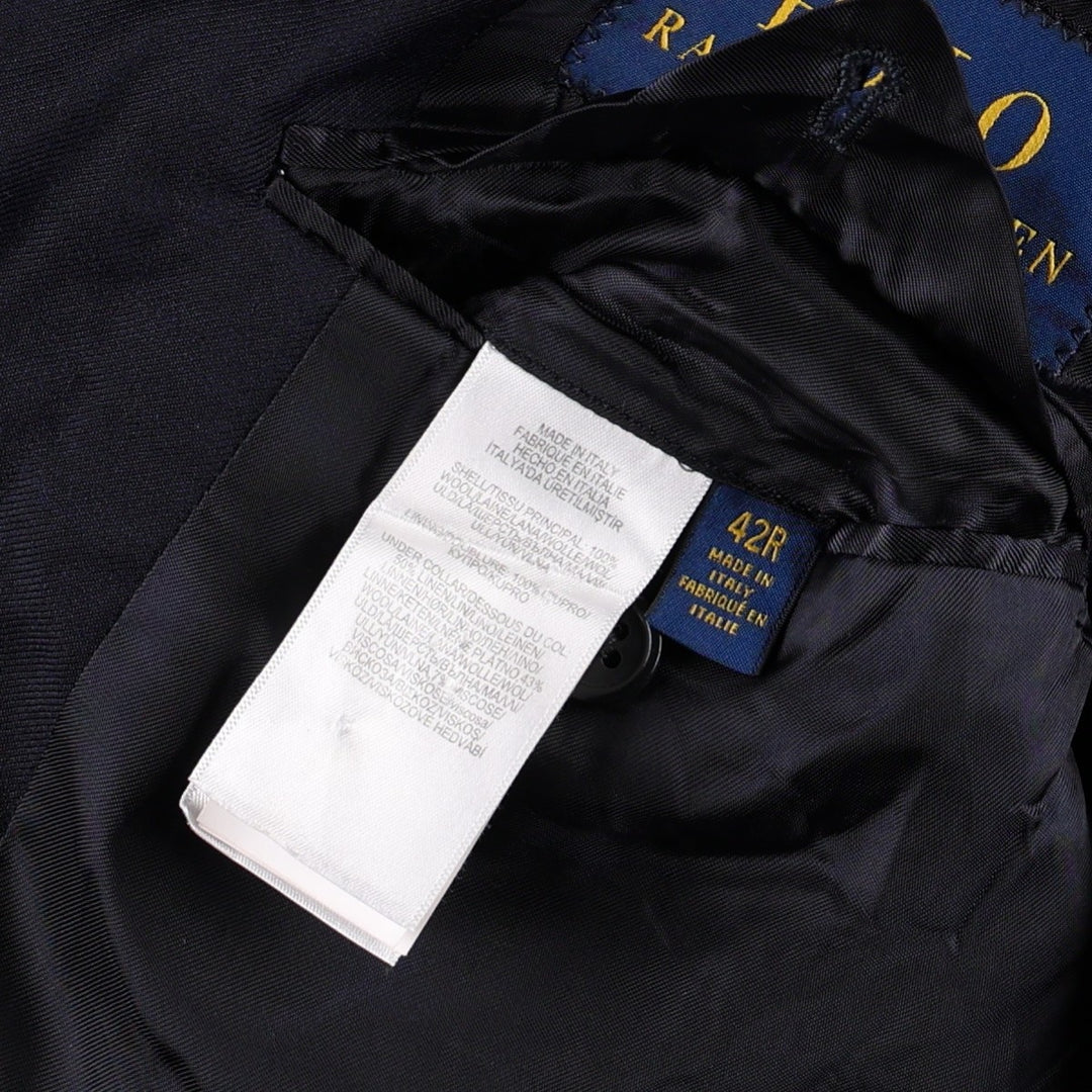 Ralph Lauren POLO RALPH LAUREN wool tailored jacket, made in Italy, men's size M equivalent. wool navy blue type Vintage Second Hand