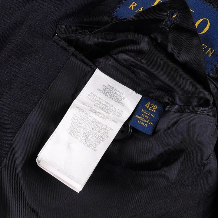 Ralph Lauren POLO RALPH LAUREN wool tailored jacket, made in Italy, men's size M equivalent. wool navy blue type Vintage Second Hand
