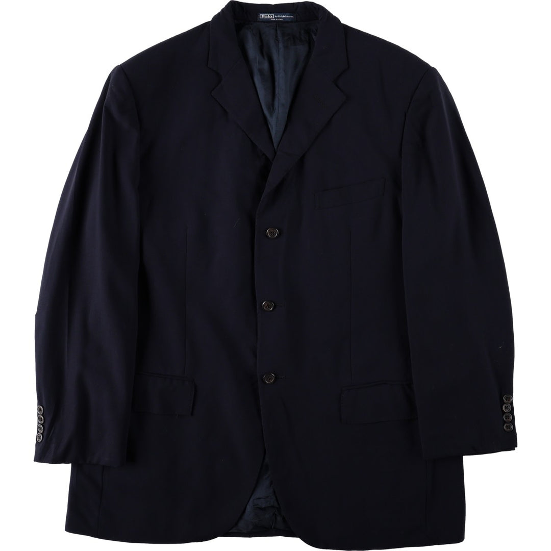 Ralph Lauren POLO by Ralph Lauren wool tailored jacket made in Italy, men's size L wool navy blue type Vintage Second Hand
