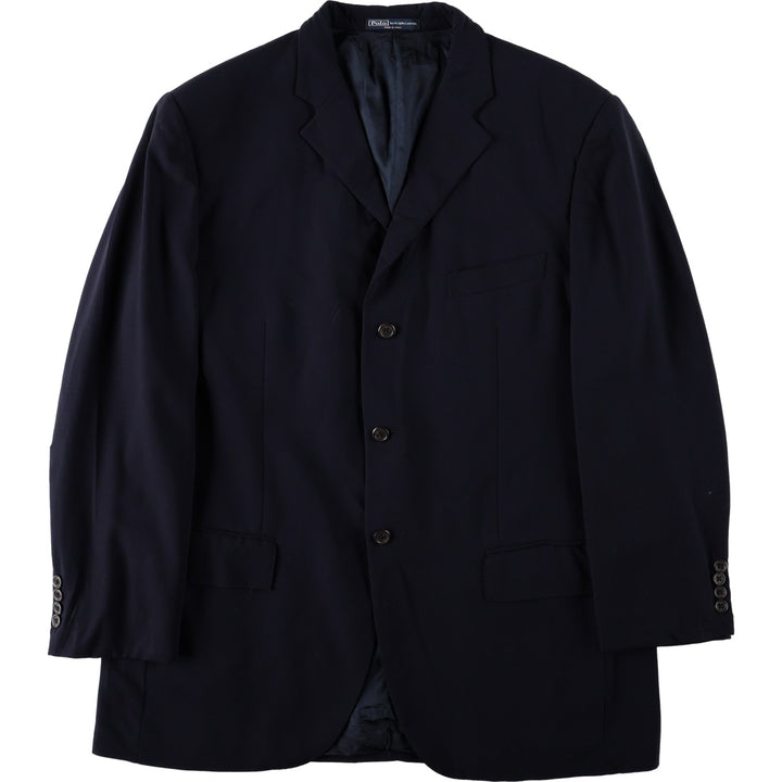 Ralph Lauren POLO by Ralph Lauren wool tailored jacket made in Italy, men's size L wool navy blue type Vintage Second Hand