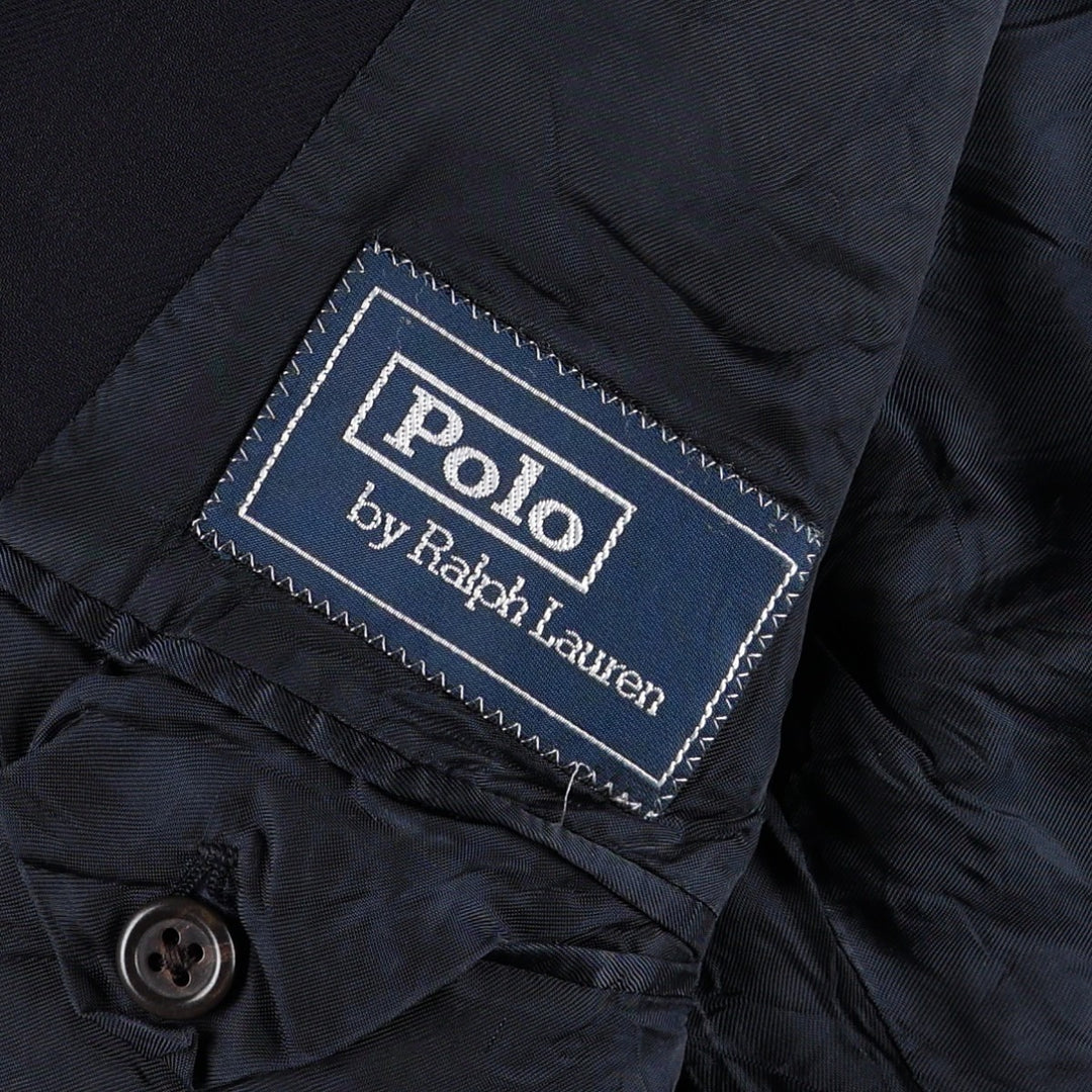 Ralph Lauren POLO by Ralph Lauren wool tailored jacket made in Italy, men's size L wool navy blue type Vintage Second Hand