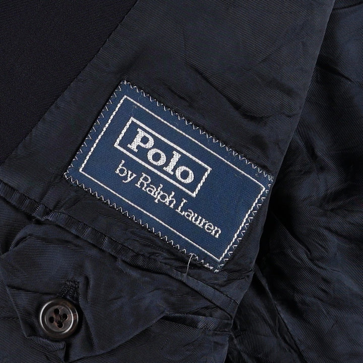 Ralph Lauren POLO by Ralph Lauren wool tailored jacket made in Italy, men's size L wool navy blue type Vintage Second Hand