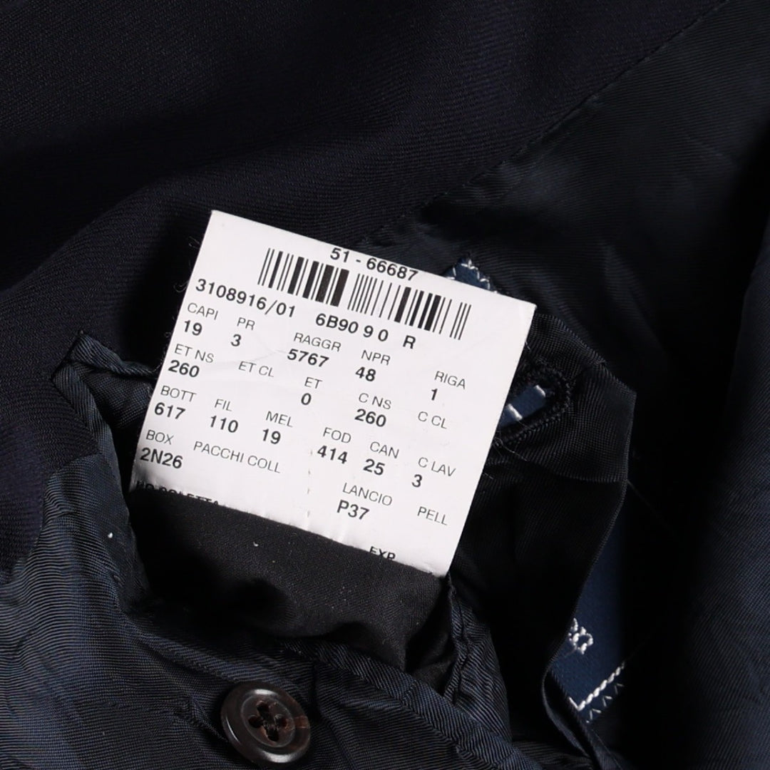 Ralph Lauren POLO by Ralph Lauren wool tailored jacket made in Italy, men's size L wool navy blue type Vintage Second Hand