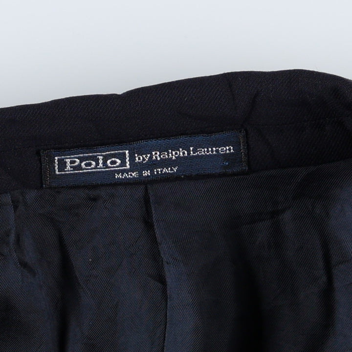 Ralph Lauren POLO by Ralph Lauren wool tailored jacket made in Italy, men's size L wool navy blue type Vintage Second Hand