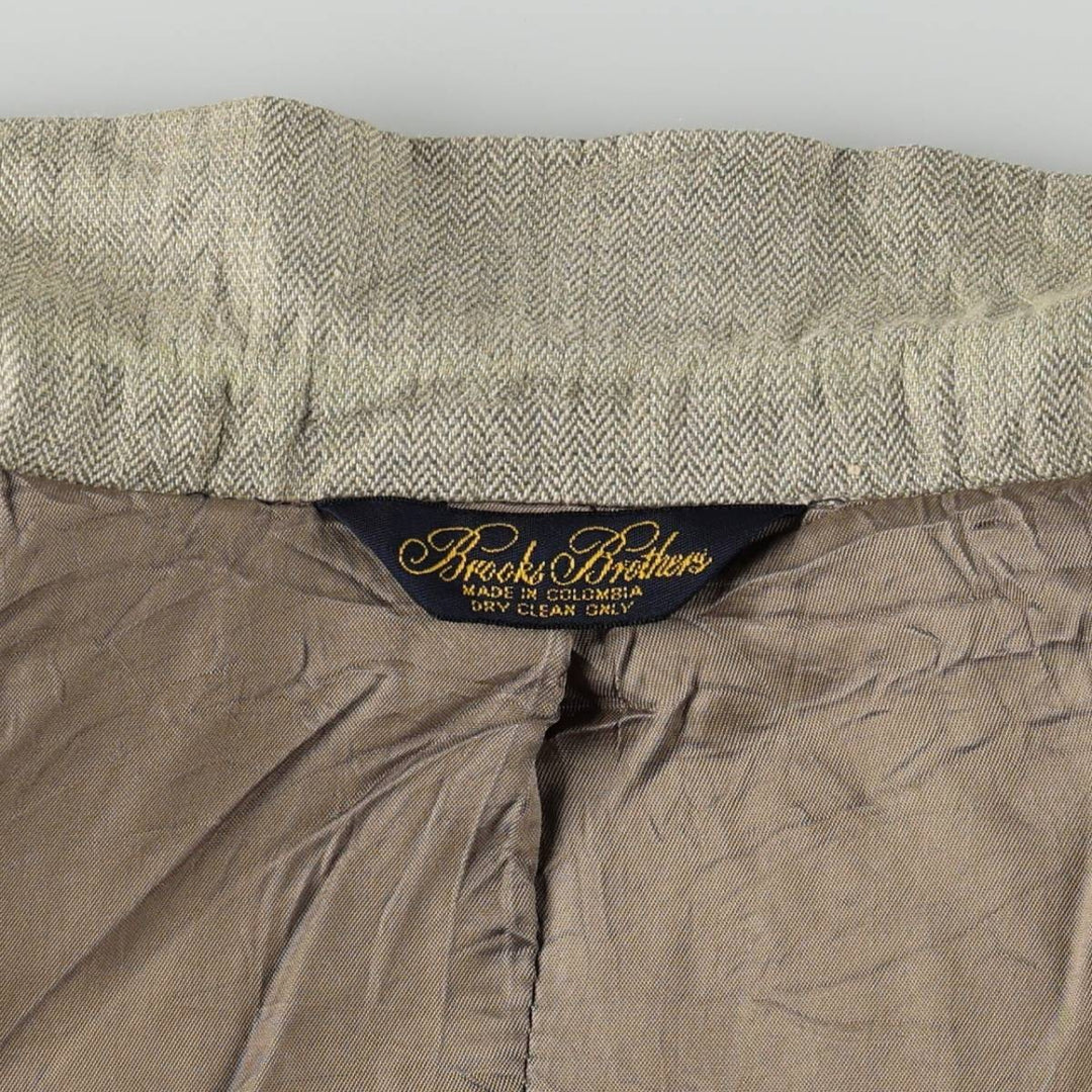 Brooks Brothers herringbone linen tailored jacket, men's size M (approx.) linen Khaki type Vintage Second Hand