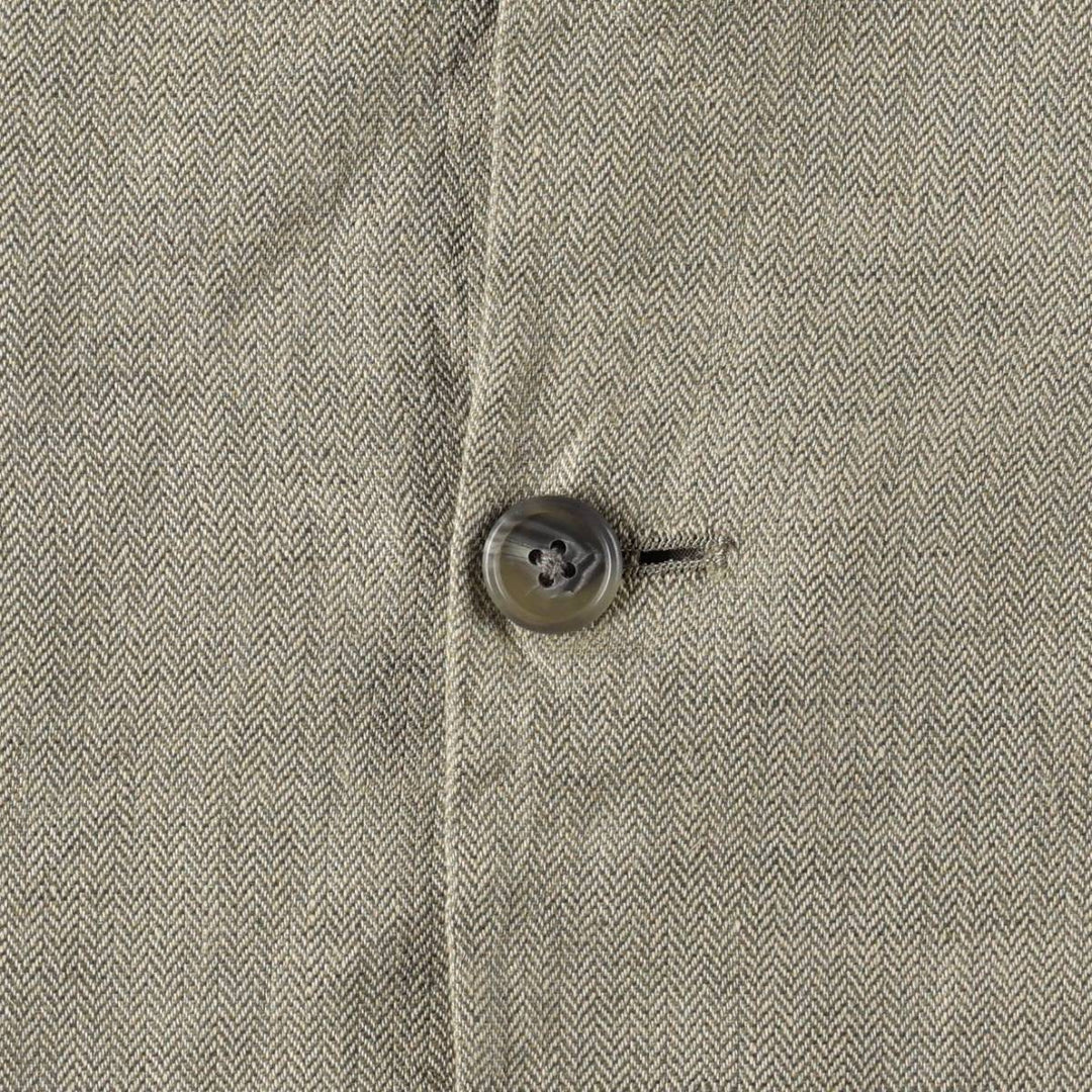 Brooks Brothers herringbone linen tailored jacket, men's size M (approx.) linen Khaki type Vintage Second Hand