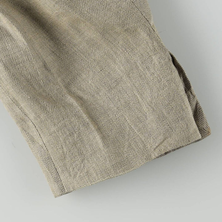Brooks Brothers herringbone linen tailored jacket, men's size M (approx.) linen Khaki type Vintage Second Hand