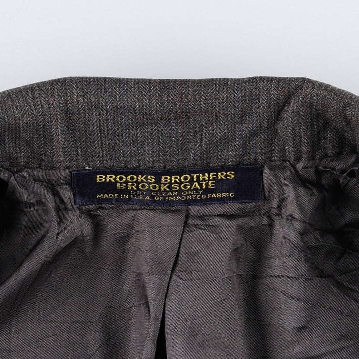 Brooks Brothers BROOKSGATE Check Pattern Tailored Jacket, Men's Size M (approx.) unclear Charcoal Vintage Second Hand