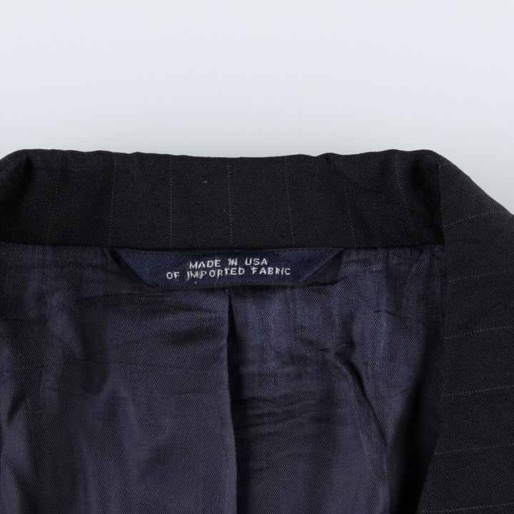 Brooks Brothers BROOKSEASE Stripe Pattern Wool Tailored Jacket, Made in USA, Men's Size L (approx.) wool navy blue type Vintage Second Hand