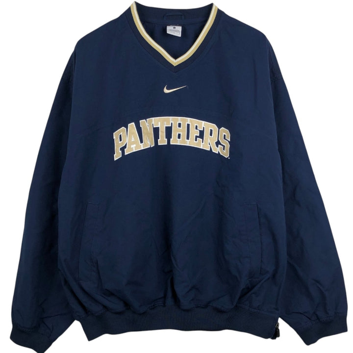Nike V-neck Warm-up Pullover, Men's Size L (equivalent) polyester navy blue type Vintage Second Hand