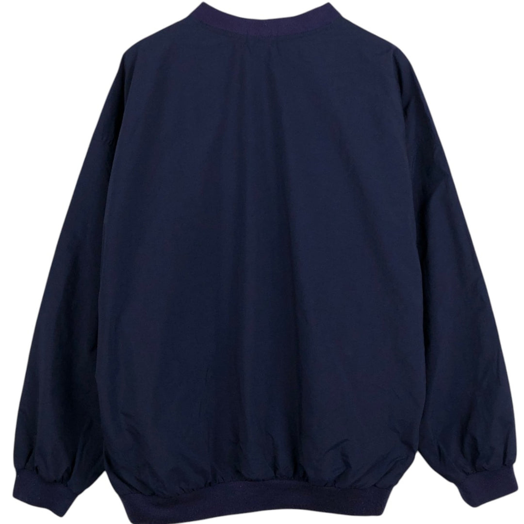90'S IZOD V-neck nylon pullover, men's size L equivalent, vintage. Nylon navy blue type Vintage Second Hand