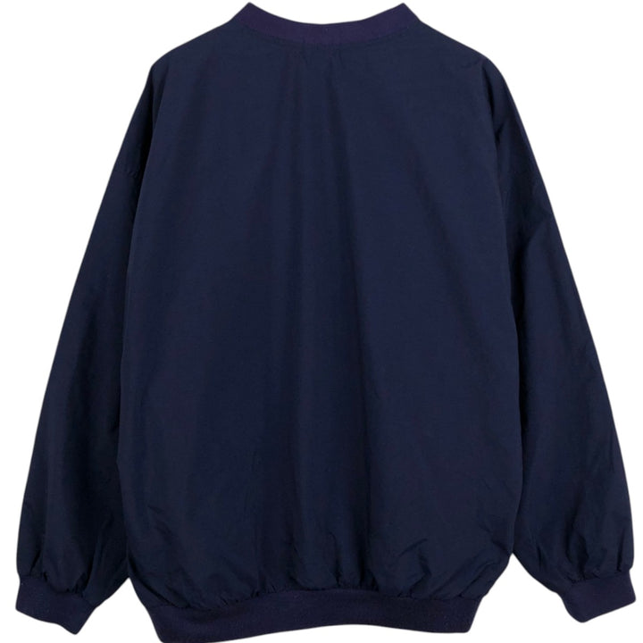 90'S IZOD V-neck nylon pullover, men's size L equivalent, vintage. Nylon navy blue type Vintage Second Hand