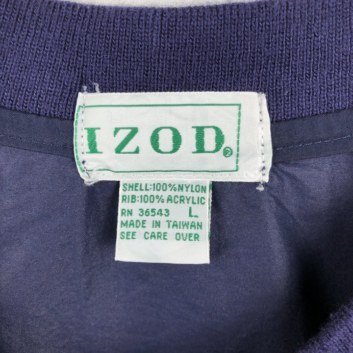 90'S IZOD V-neck nylon pullover, men's size L equivalent, vintage. Nylon navy blue type Vintage Second Hand