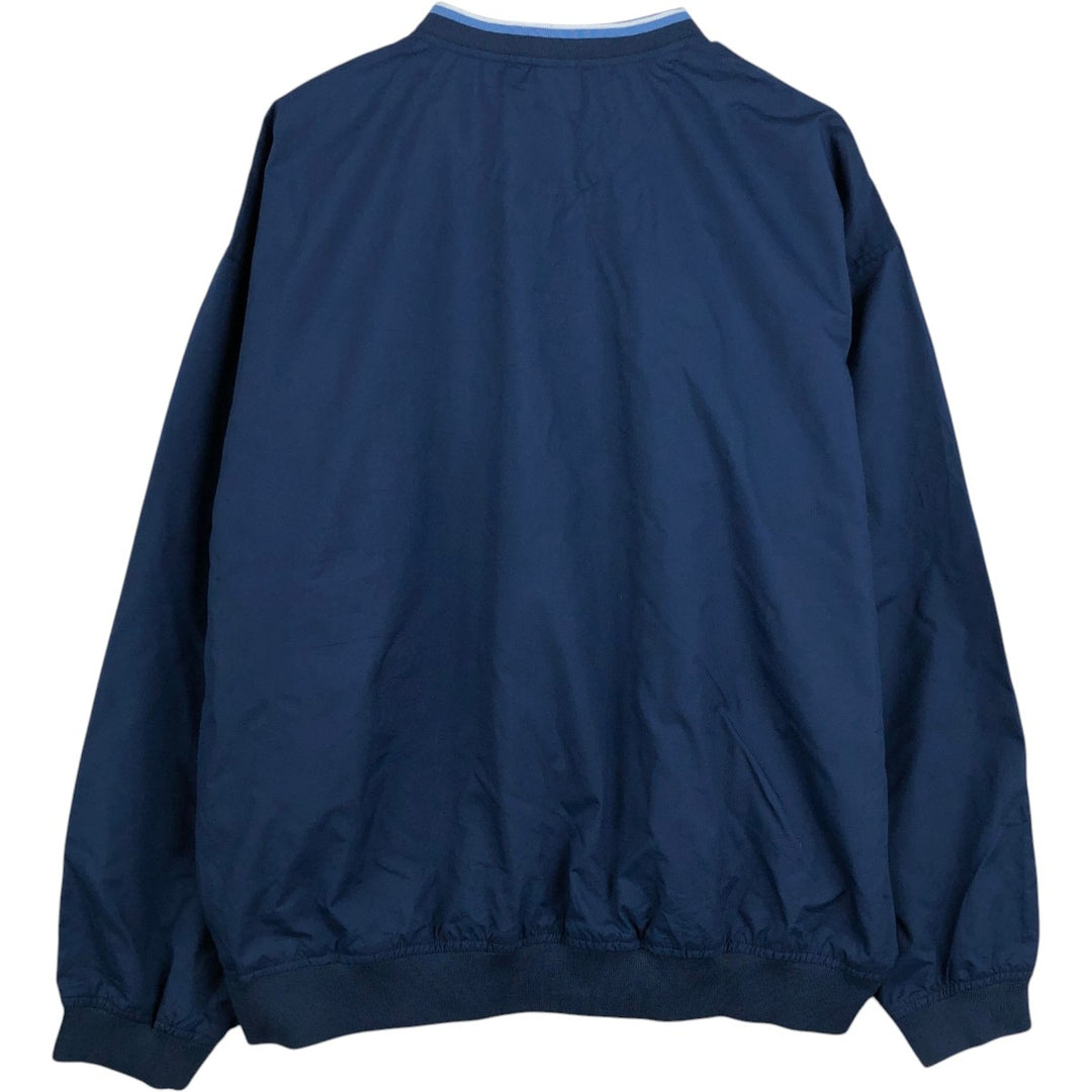 2000'S Nike TEAM NORTH CAROLINA University of North Carolina V-neck College Warm-up Pullover (Men's XL equivalent) polyester navy blue type Vintage Second Hand