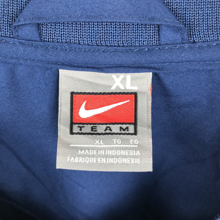 2000'S Nike TEAM NORTH CAROLINA University of North Carolina V-neck College Warm-up Pullover (Men's XL equivalent) polyester navy blue type Vintage Second Hand