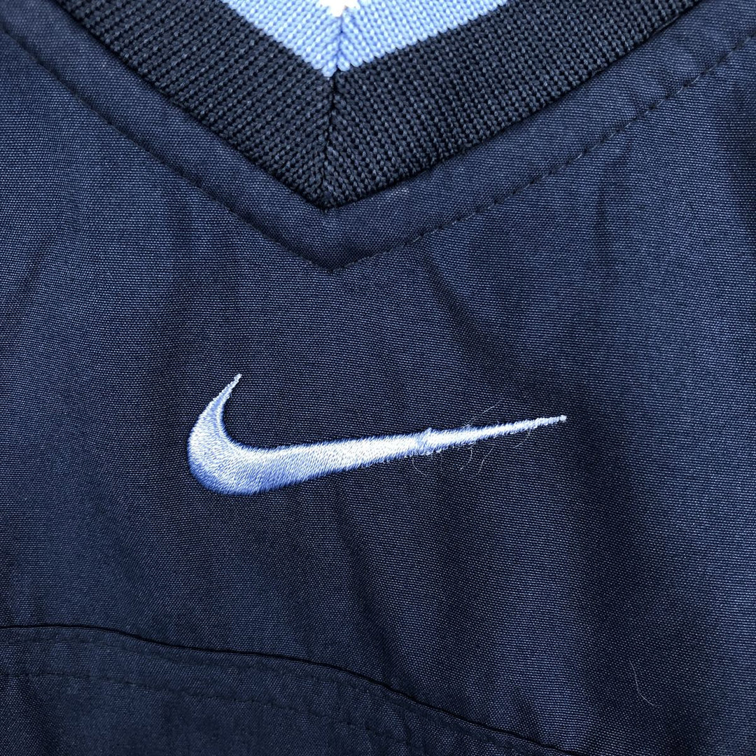 2000'S Nike TEAM NORTH CAROLINA University of North Carolina V-neck College Warm-up Pullover (Men's XL equivalent) polyester navy blue type Vintage Second Hand