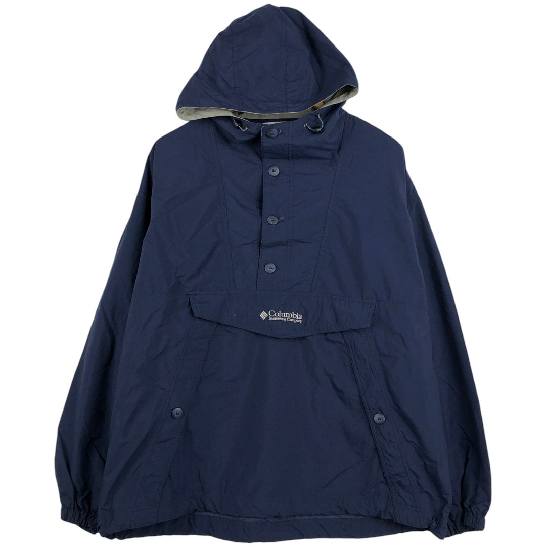 90s-00'S Columbia Anorak Parka, Men's Size L (approx.), Vintage Nylon navy blue type Vintage Second Hand