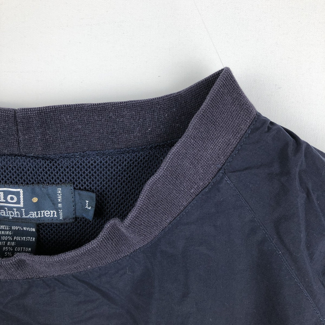 Ralph Lauren POLO by Ralph Lauren nylon pullover, men's size L Nylon navy blue type Vintage Second Hand