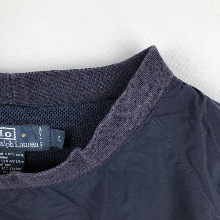 Ralph Lauren POLO by Ralph Lauren nylon pullover, men's size L Nylon navy blue type Vintage Second Hand