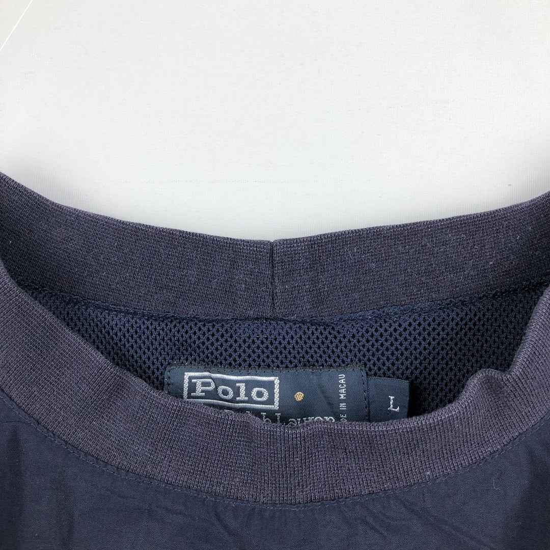 Ralph Lauren POLO by Ralph Lauren nylon pullover, men's size L Nylon navy blue type Vintage Second Hand