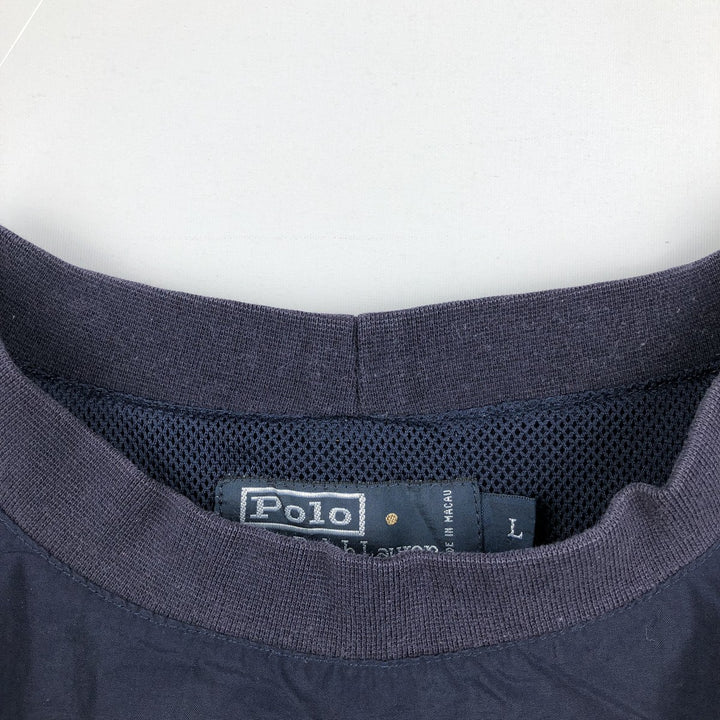 Ralph Lauren POLO by Ralph Lauren nylon pullover, men's size L Nylon navy blue type Vintage Second Hand