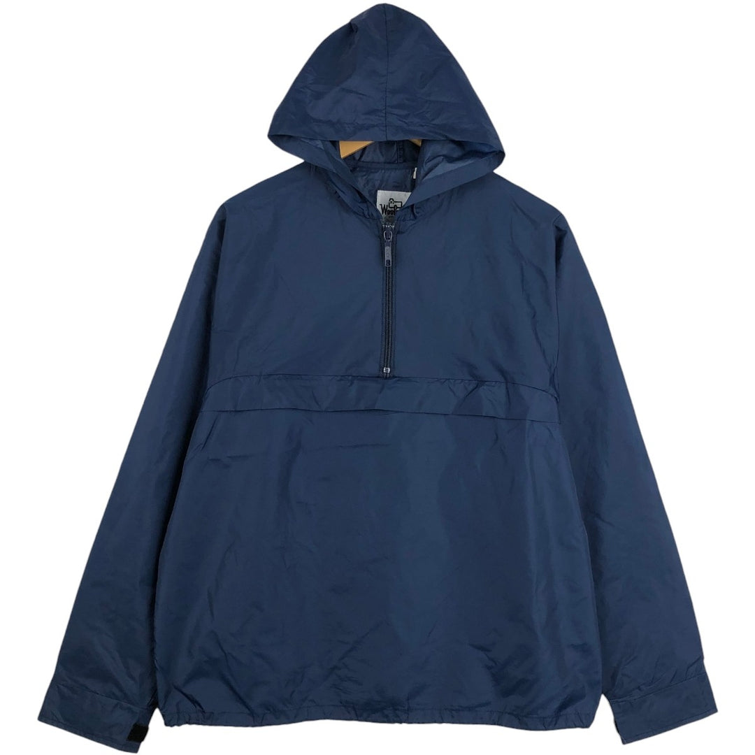 1970'S Woolrich Anorak Parka, Men's Size M (approx.), Vintage Nylon navy blue type Vintage Second Hand