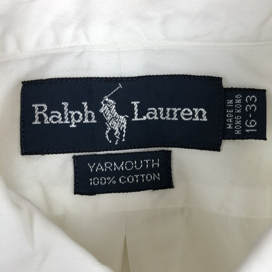 Ralph Lauren YARMOUTH long sleeve button down shirt, men's size L cotton white type Vintage Second Hand