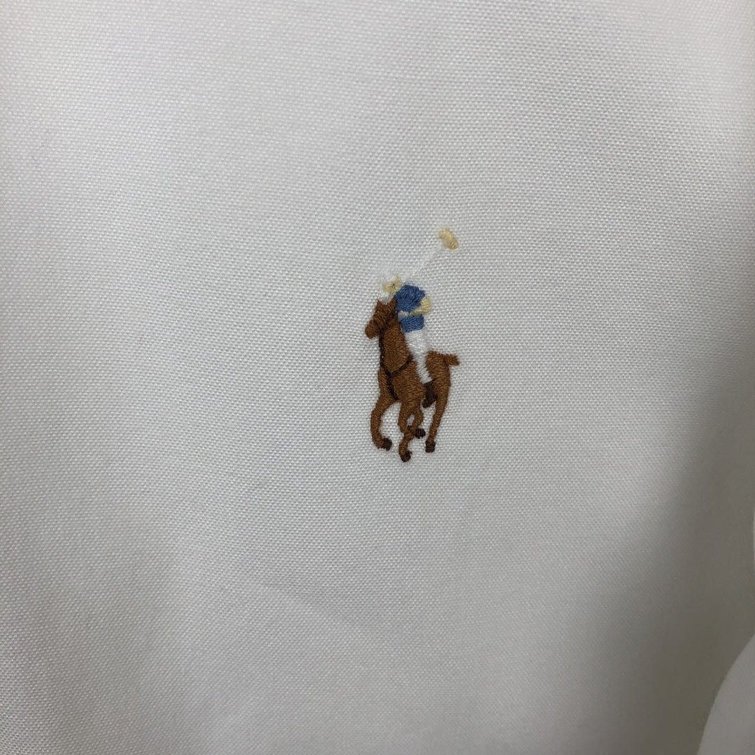 Ralph Lauren YARMOUTH long sleeve button down shirt, men's size L cotton white type Vintage Second Hand
