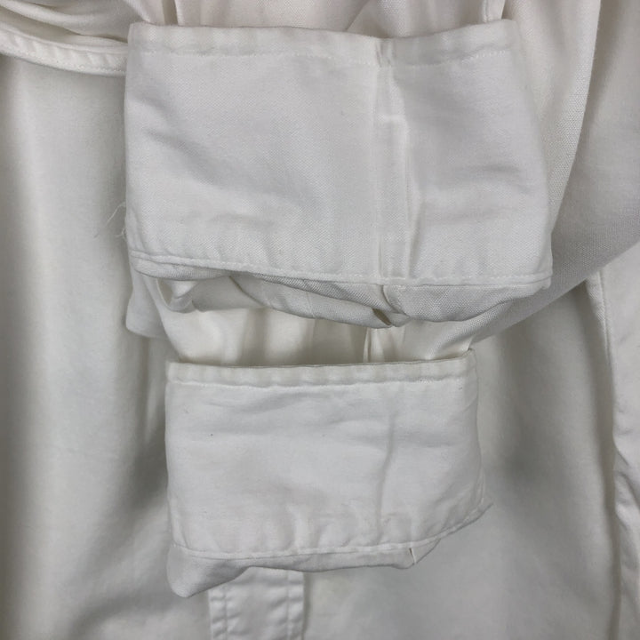 Ralph Lauren YARMOUTH long sleeve button down shirt, men's size L cotton white type Vintage Second Hand