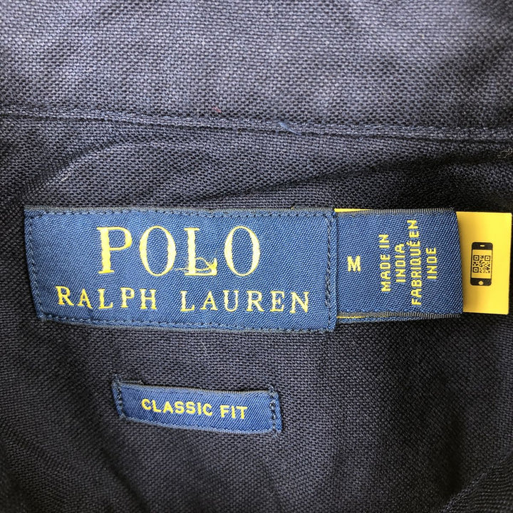 Ralph Lauren CLASSIC FIT Long-Sleeve Cotton Shirt, Men's Size M (approx.) cotton navy blue type Vintage Second Hand