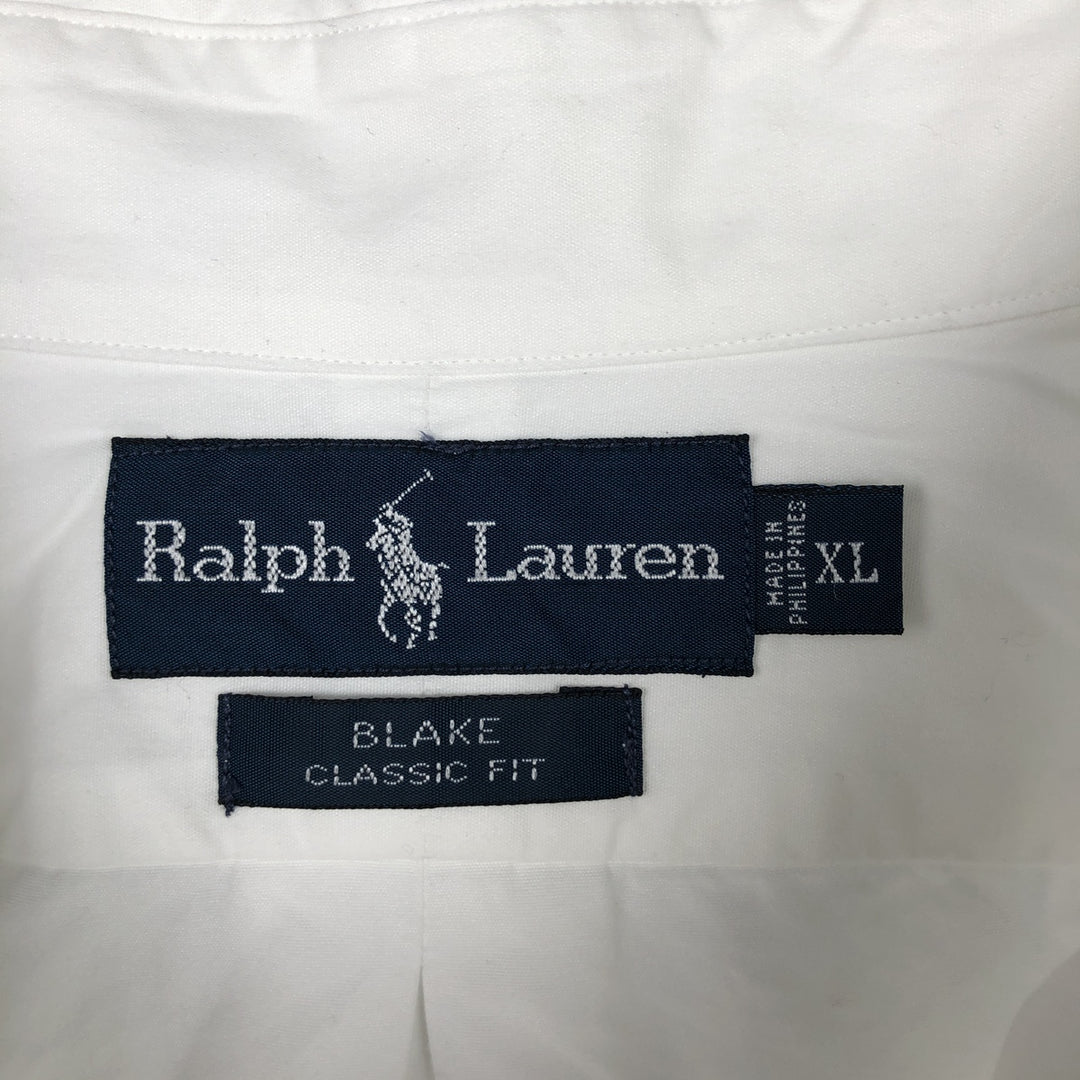 Ralph Lauren BLAKE CLASSIC FIT Long-Sleeve Button-Down Shirt, Men's Size XL (approx.) cotton white type Vintage Second Hand