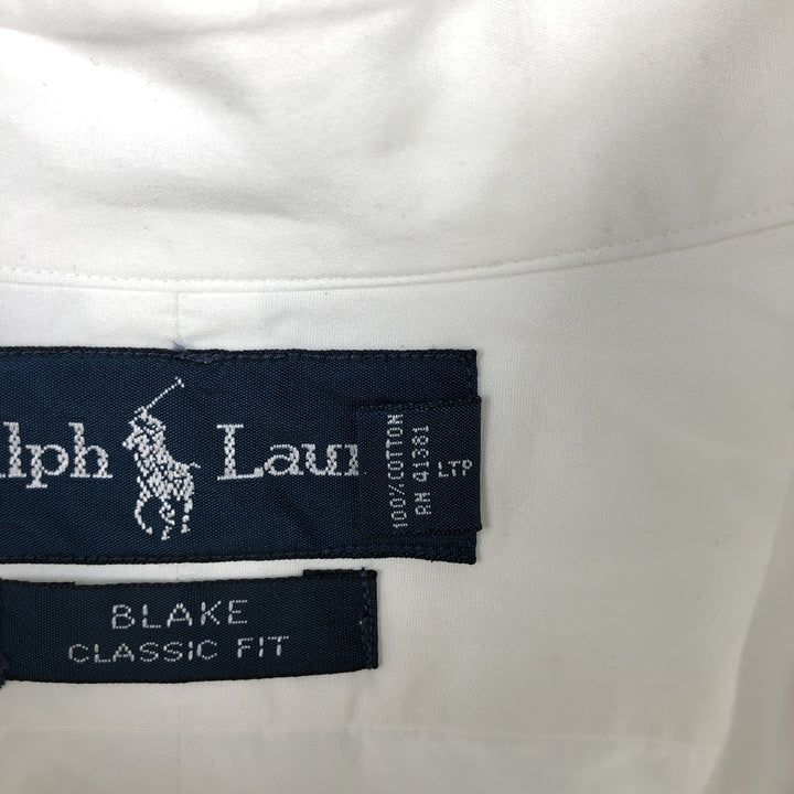 Ralph Lauren BLAKE CLASSIC FIT Long-Sleeve Button-Down Shirt, Men's Size XL (approx.) cotton white type Vintage Second Hand